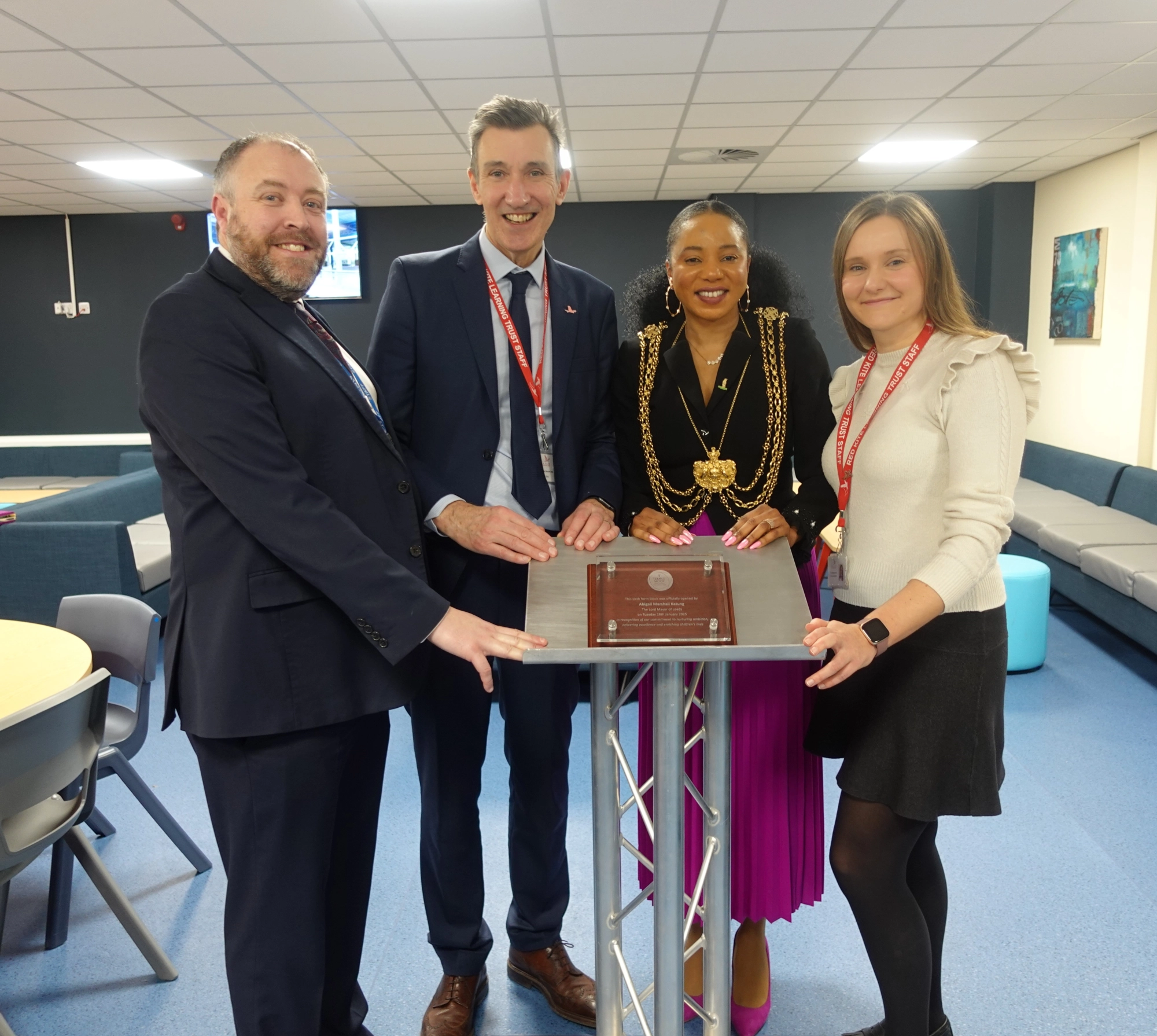 TMHS - Sixth Form Opening - Jan 2025 - Richard, James, Lord Mayor and Sam